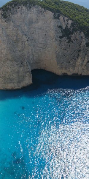 Phone wallpaper: Navagio Beach, Greece, Zakynthos, Sea, Sand, Beach, Cliff, Earth free download