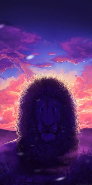 Phone wallpaper: Sight, Opinion, Muzzle, Mane, King Of The Beasts, King Of Beasts, Lion, Art free do