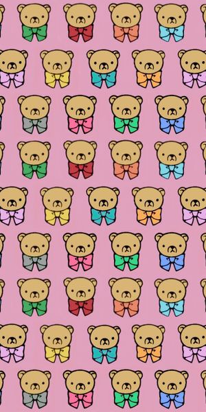 Charming Multicolored Bear Phone Wallpaper with Unique Textures