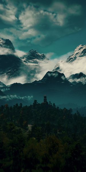 Explore the breathtaking landscape of Far Cry 4 with this phone wallpaper