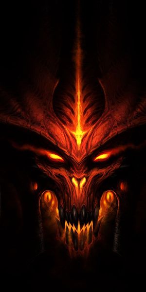 Diablo III Demon: Dark and Fiery Phone Wallpaper