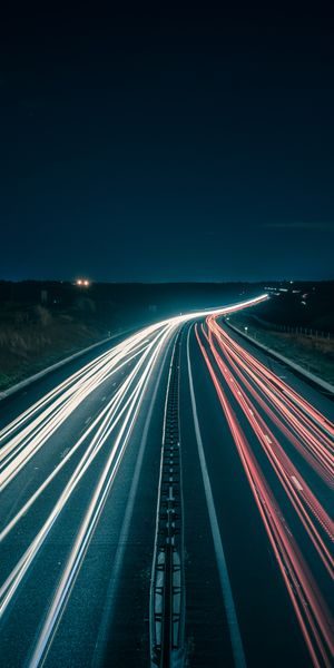Breathtaking Night Road with Stunning Illumination