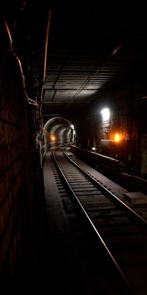 Mysterious Tunnel with Glowing Lights