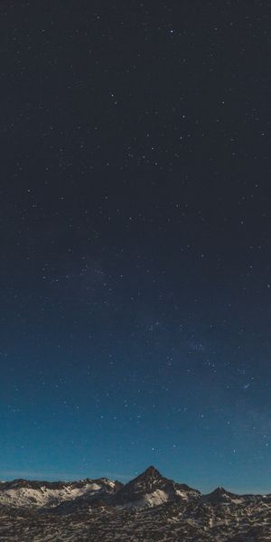 Breathtaking Night Sky Over Snowbound Mountains