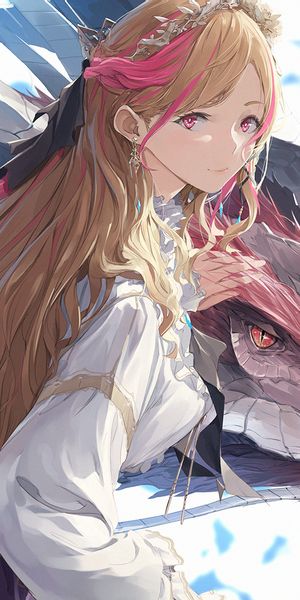 Anime Girl with Dragon - A Beautiful Fusion of Fantasy and Art