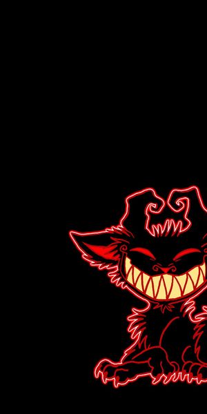 Artistic Dark Cat Wallpaper for Mobile Screens