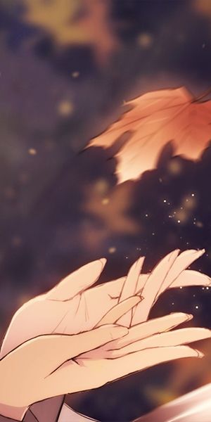 Anime Girl with Brown Hair and Scarf in a Beautiful Fall Scene