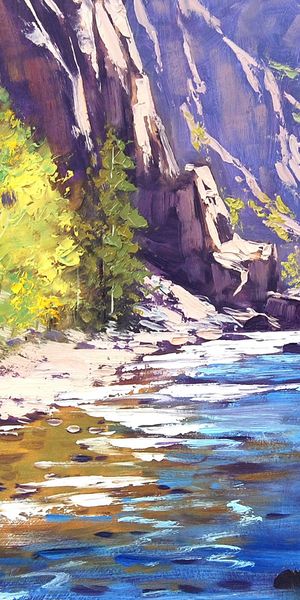 Phone wallpaper: Landscape, Tree, Artistic, River free download