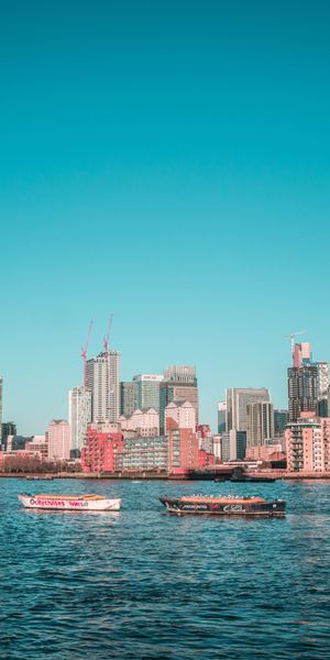 Phone wallpaper: Boats, City, Bank, Shore, Building, Water, Cities free download