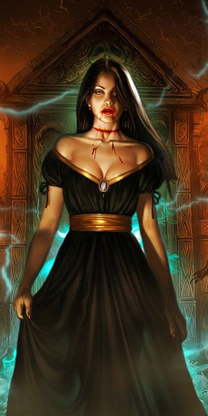 Phone wallpaper: Gate, Graveyard, Devil, Vampire, Fantasy, Dark free download