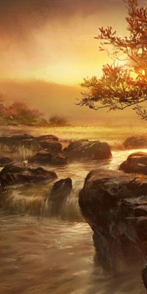 Breathtaking river and waterfall landscape wallpaper for iPhone