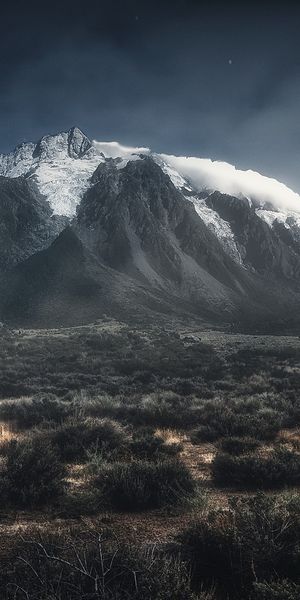 Majestic Mountain Landscape at Night