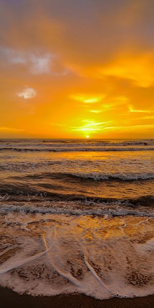 Phone wallpaper: Sunset, Horizon, Ocean, Earth free download