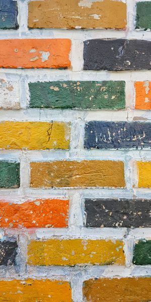 Vibrant Multicolored Brick Wall Texture