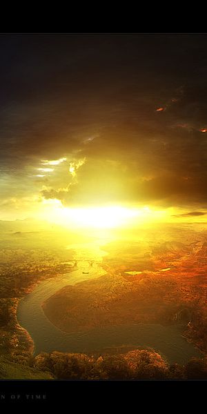 Enchanting mystical sunrise landscape phone wallpaper for fantasy lovers
