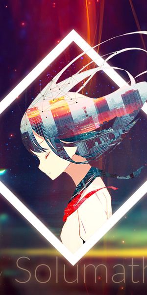 Phone wallpaper: Anime, Sunset, Girl free download