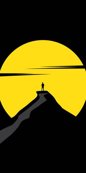 Aesthetic Silhouette Against a Full Moon - Vector Art