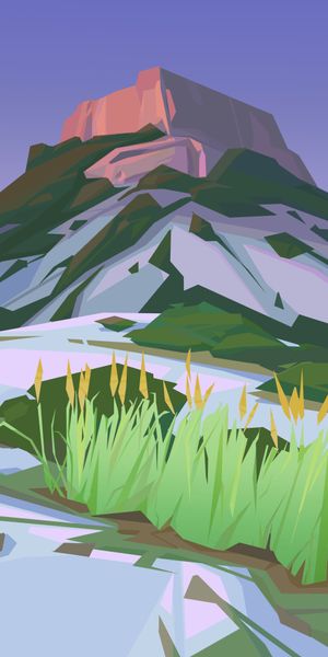 Phone wallpaper: Mountain, Landscape, Art, Vector free download