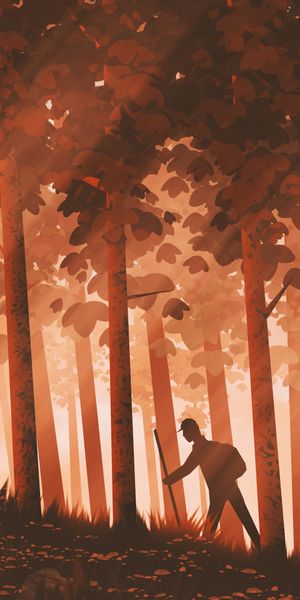 Phone wallpaper: Trees, Forest, Traveler, Art, Traveller free download
