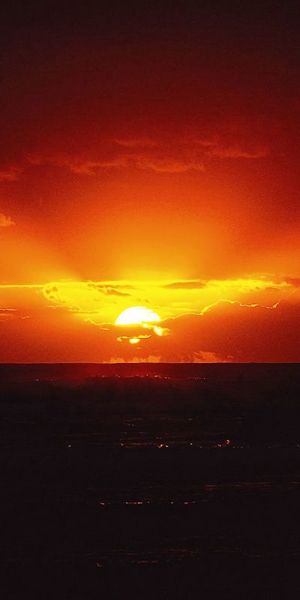 Phone wallpaper: Sunset, Sky, Sun, Horizon, Earth, Cloud, Sunbeam, Orange (Color), Sunbean free down