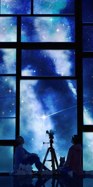 Phone wallpaper: Anime, Stars, Night, Original free download