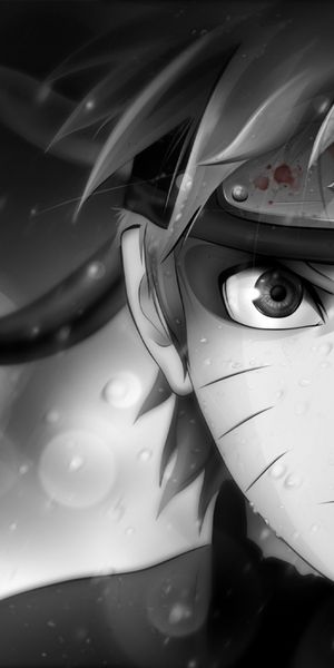 Epic Naruto Wallpaper - Monochrome Gray Design for Mobile