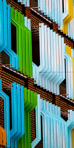Phone wallpaper: Facade, Miscellanea, Building, Miscellaneous, Motley, Multicolored, Architecture fr