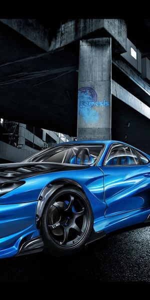 Vibrant Blue Tuning Car Wallpaper: Perfect for Auto Lovers