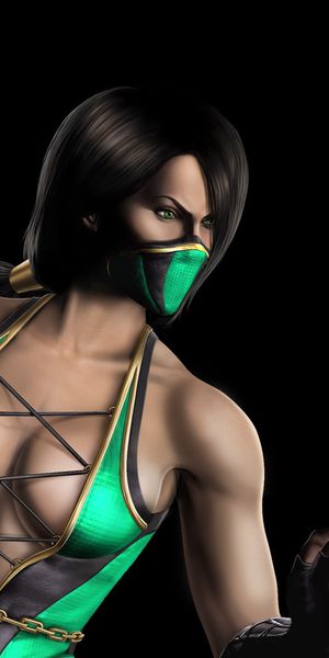 Free iPhone Wallpaper: Mortal Kombat Character in Black and Green