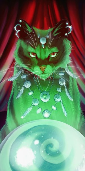 Phone wallpaper: Magic, Shaman, Cat, Art free download
