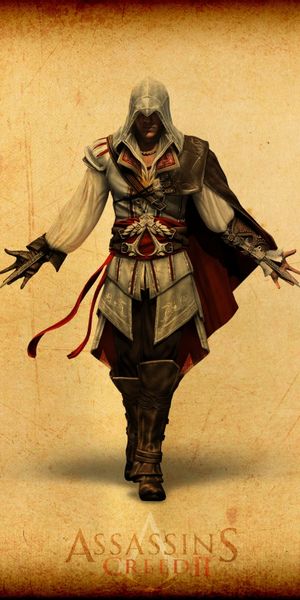 Assassin's Creed Character in Yellow - Stunning Phone Wallpaper