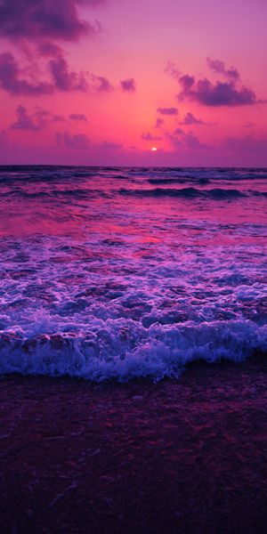 Mesmerizing Purple Sunset Over the Ocean