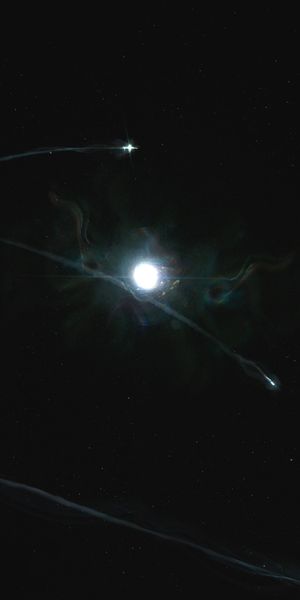 Phone wallpaper: Stars, Beams, Rays, Sparks, Abstract, Art, Moon free download