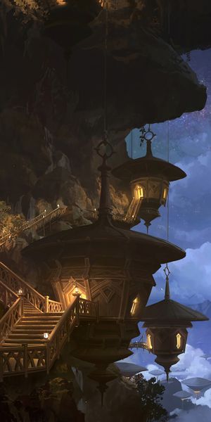 Breathtaking Fantasy House on a Ladder in the Clouds