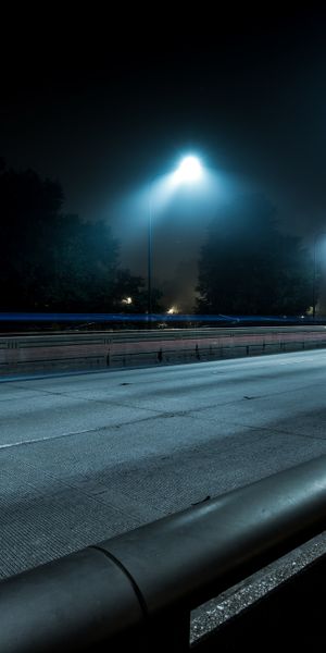 Phone wallpaper: Night, Road, Lamp Post, Man Made, Time Lapse free download