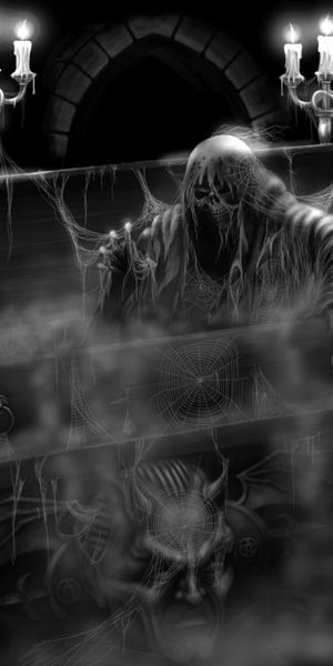 Scary Dark Fantasy Wallpaper with a Mysterious Figure