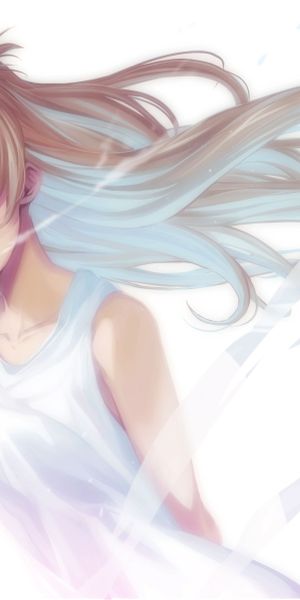 Phone wallpaper: Anime, Girl, Blonde, Red Eyes, Long Hair free download