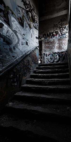 Dark Graffiti Steps Wallpaper for Mobile