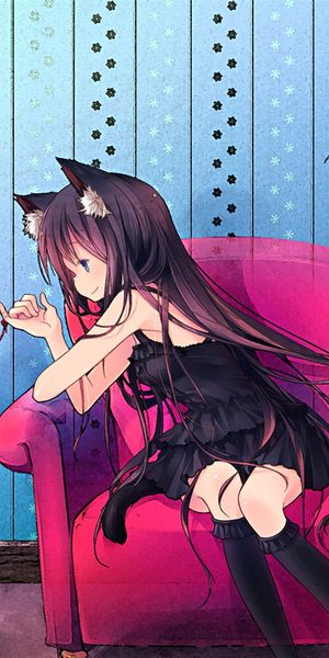 Phone wallpaper: Anime, Girl, Cat Girl free download