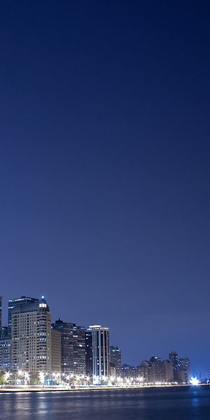 Phone wallpaper: Cities, Night, Building, Chicago, Man Made free download