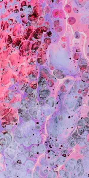 Phone wallpaper: Pink, Spots, Lilac, Multicolored, Motley, Paint, Stains, Circles, Divorces, Abstrac