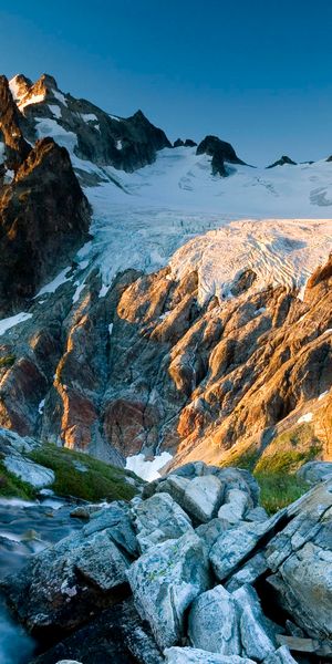 Phone wallpaper: Stream, Mountains, Mountain, Earth, Sky free download