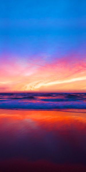 Breathtaking Colorful Sunset Over Beach Scenery