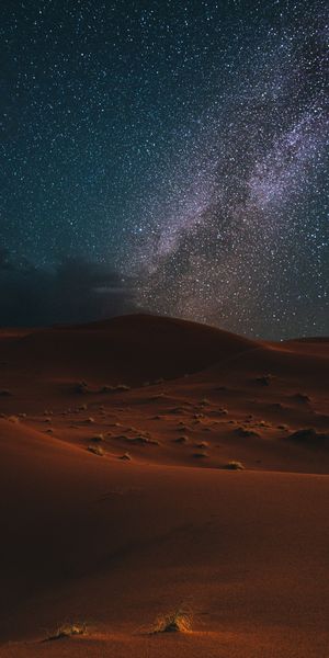 Breathtaking Night Landscape with Starry Sky Over the Desert
