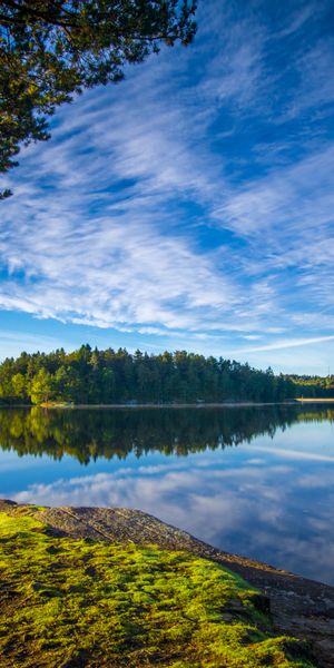 Tranquil Lake Reflection Wallpaper: Nature's Beauty for Your iPhone
