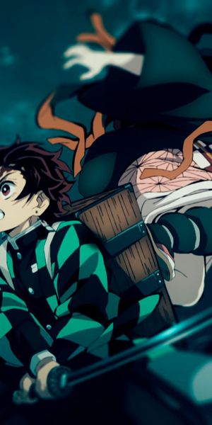 Nezuko and Tanjiro Kamado in Action - Demon Slayer Wallpaper
