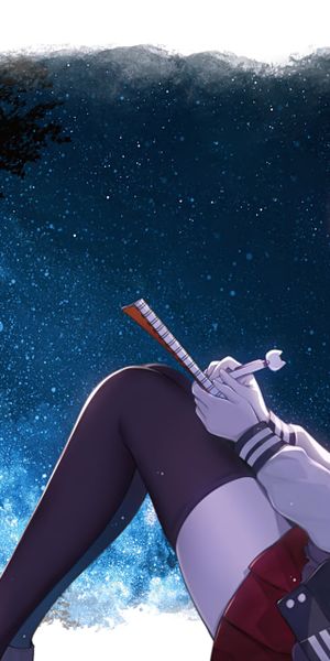 Eriri Spencer Sawamura Sitting Under a Starry Sky