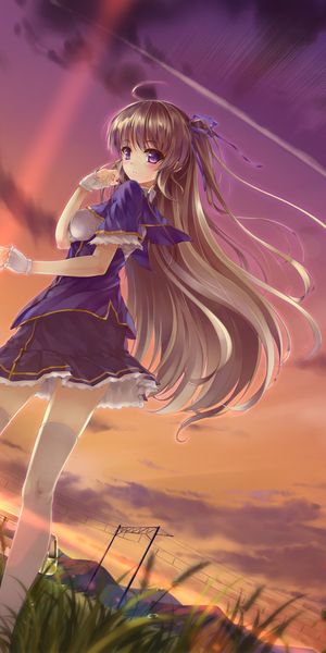 Enchanting 4K Anime Girl Wallpaper with a Breathtaking Sunset