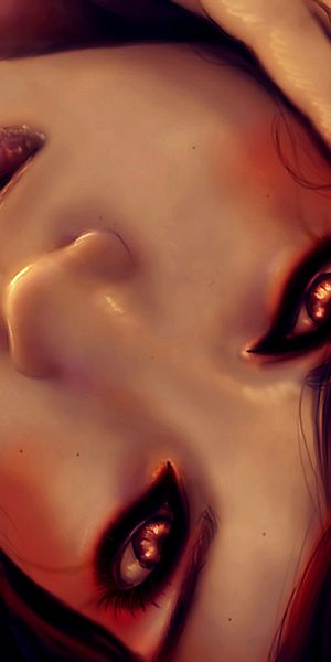 Sensual Dark Fantasy Woman with Striking Red Eyes