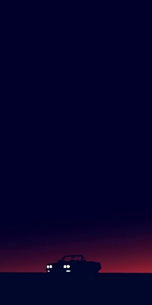 Dark Vector Art of a Car at Dusk
